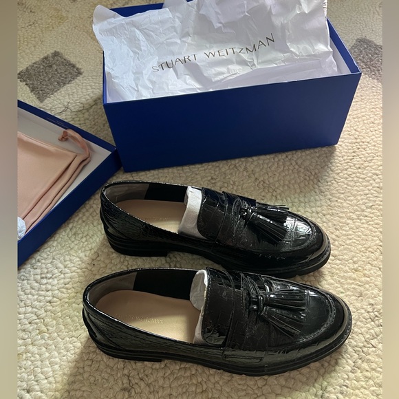 Stuart Weitzman Adrina Tassel Patent Leather Loafers - Picture 12 of 13